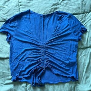 Bright blue crop top